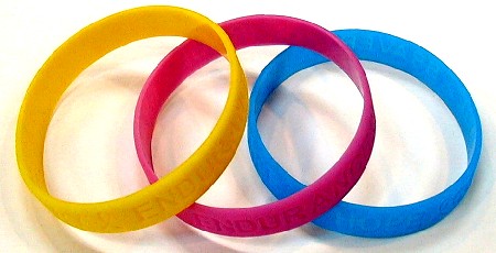 Silicone Wristband Bracelets simiilar to Lance Armstrong's "Livestrong" bands